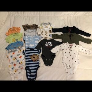 Newborn baby boy onsie bundle